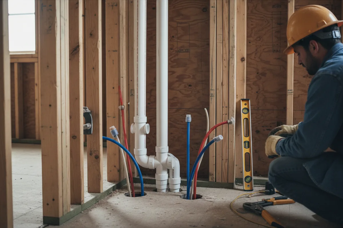 Drain and supply rough-in during Leak Detection in Sparta